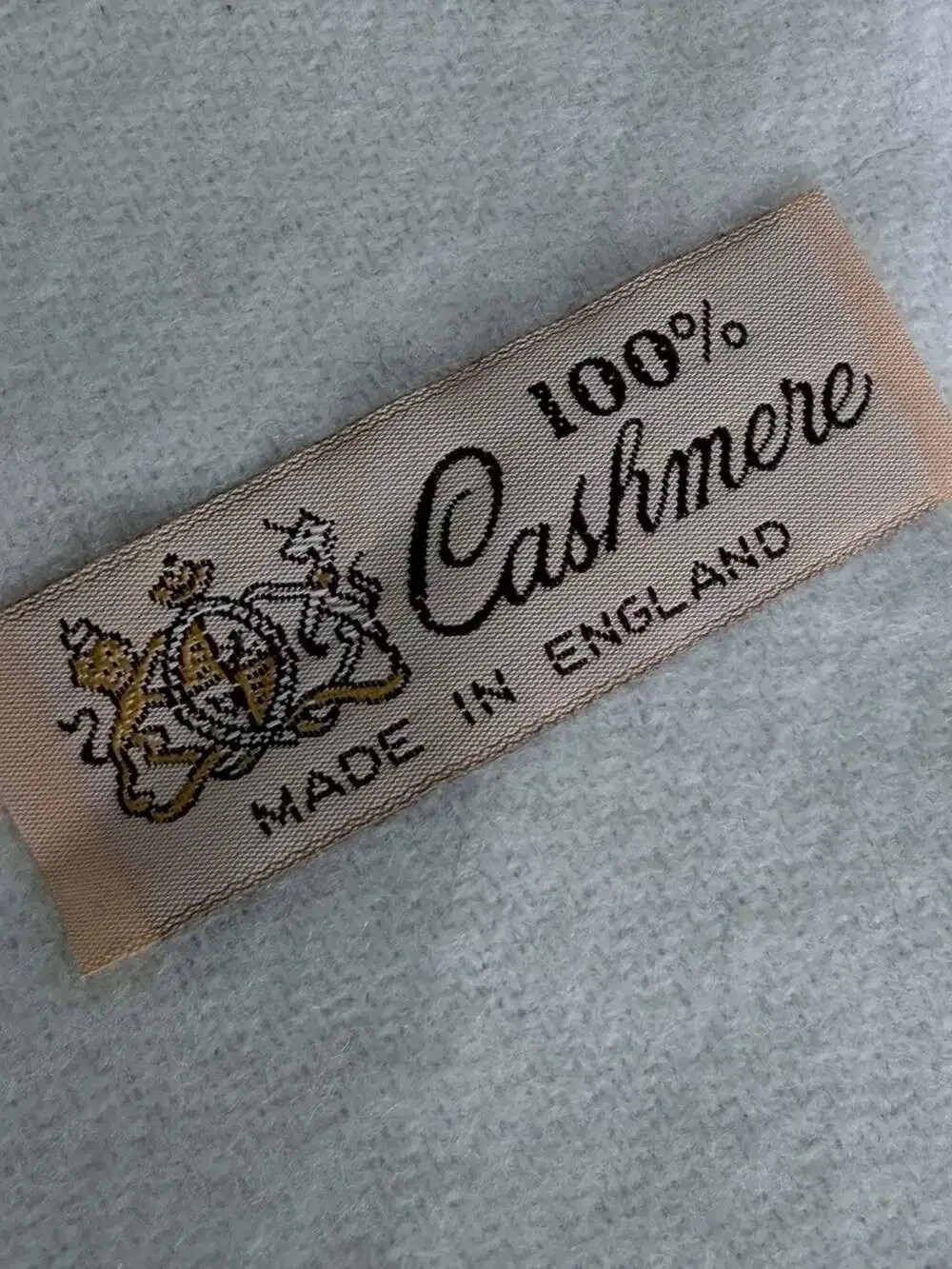 Vintage 100% Cashmere White Fringed Scarf Made in England